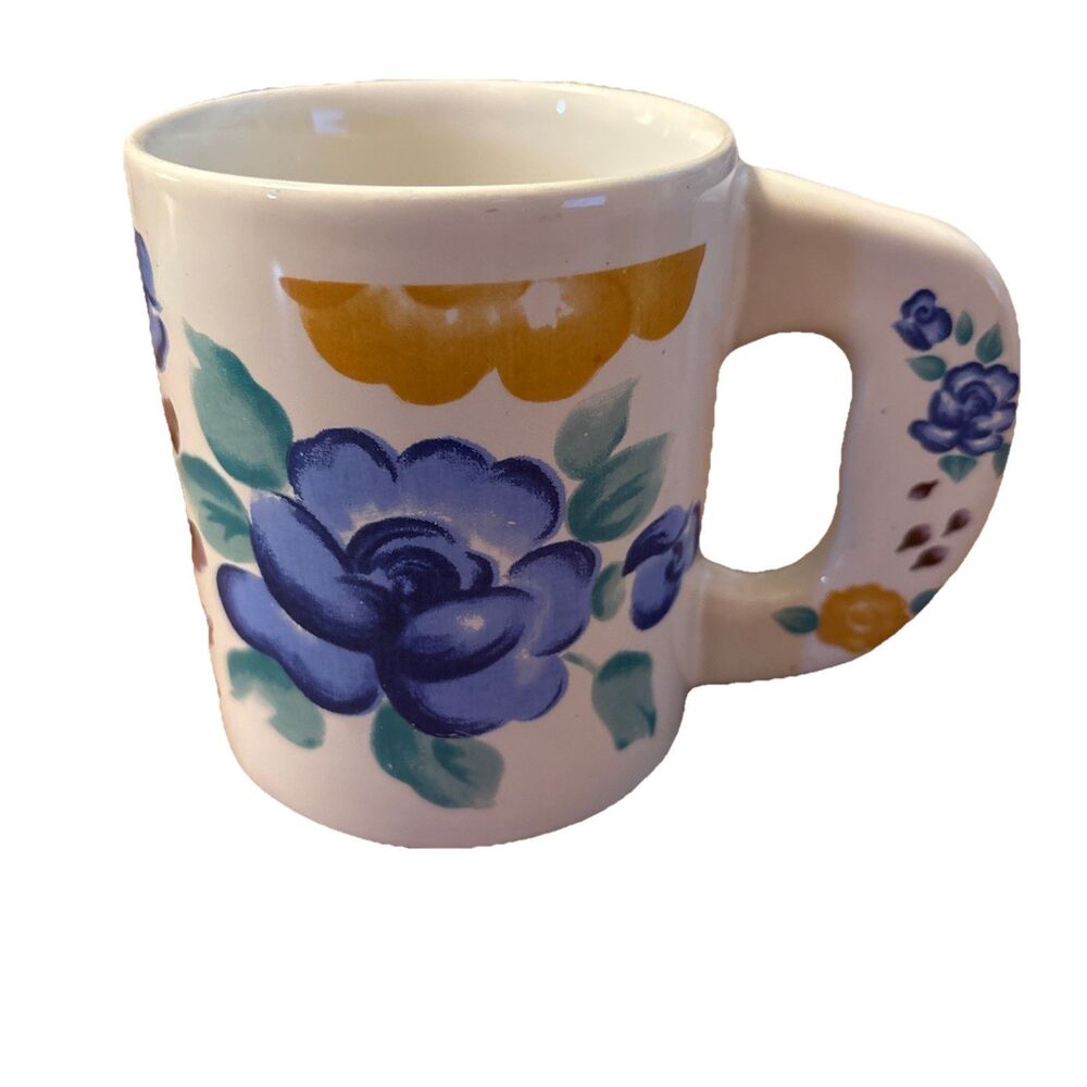 Alco Industries Fancy Handle Floral Coffee Mug Cup